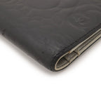 Chanel Camellia Embossed CC Logo Bifold Long Wallet Leather Black — view 3