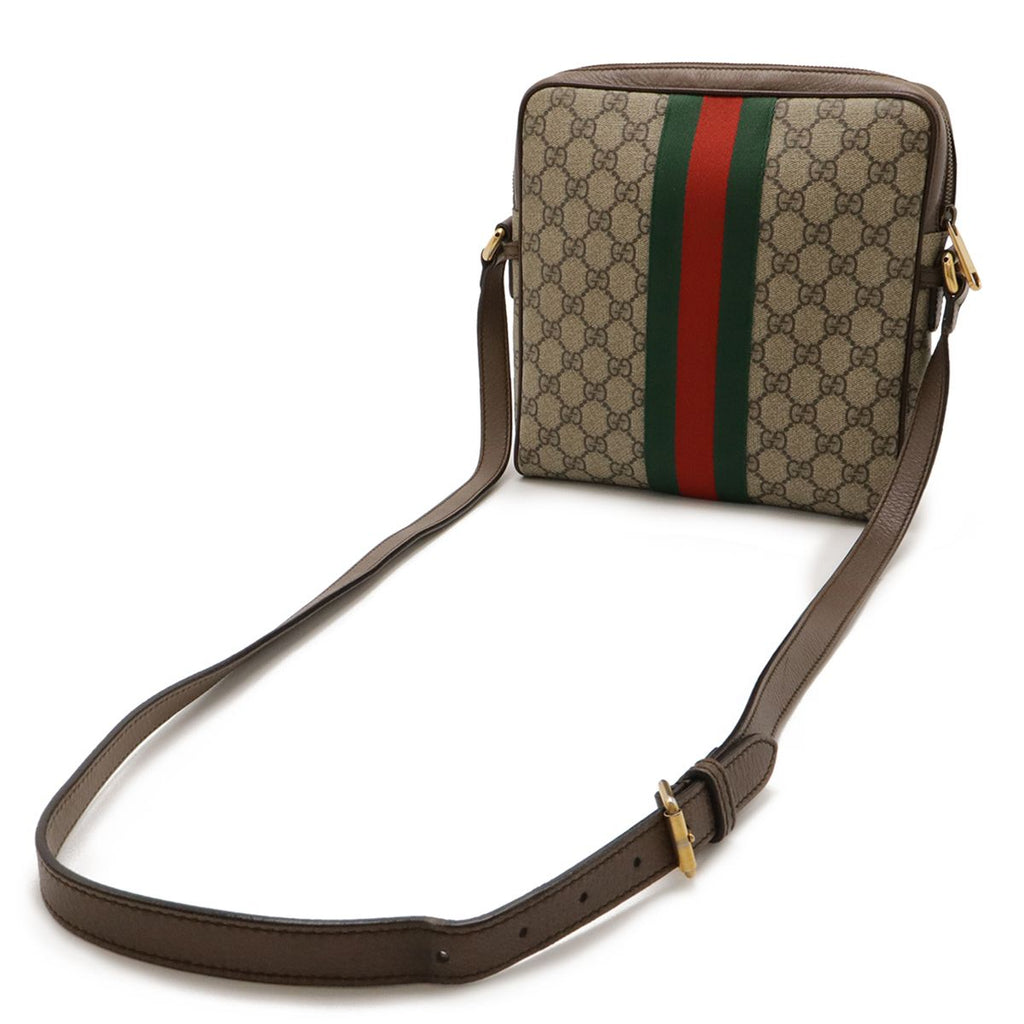 Gucci Ophidia Small Messenger Bag GG Supreme Sherry Line Leather Beige — view 2