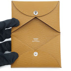 Hermes Calvi Duo Coin Case Manufactured in Leather Beige — view 5