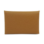 Hermes Calvi Duo Coin Case Manufactured in Leather Beige — view 2