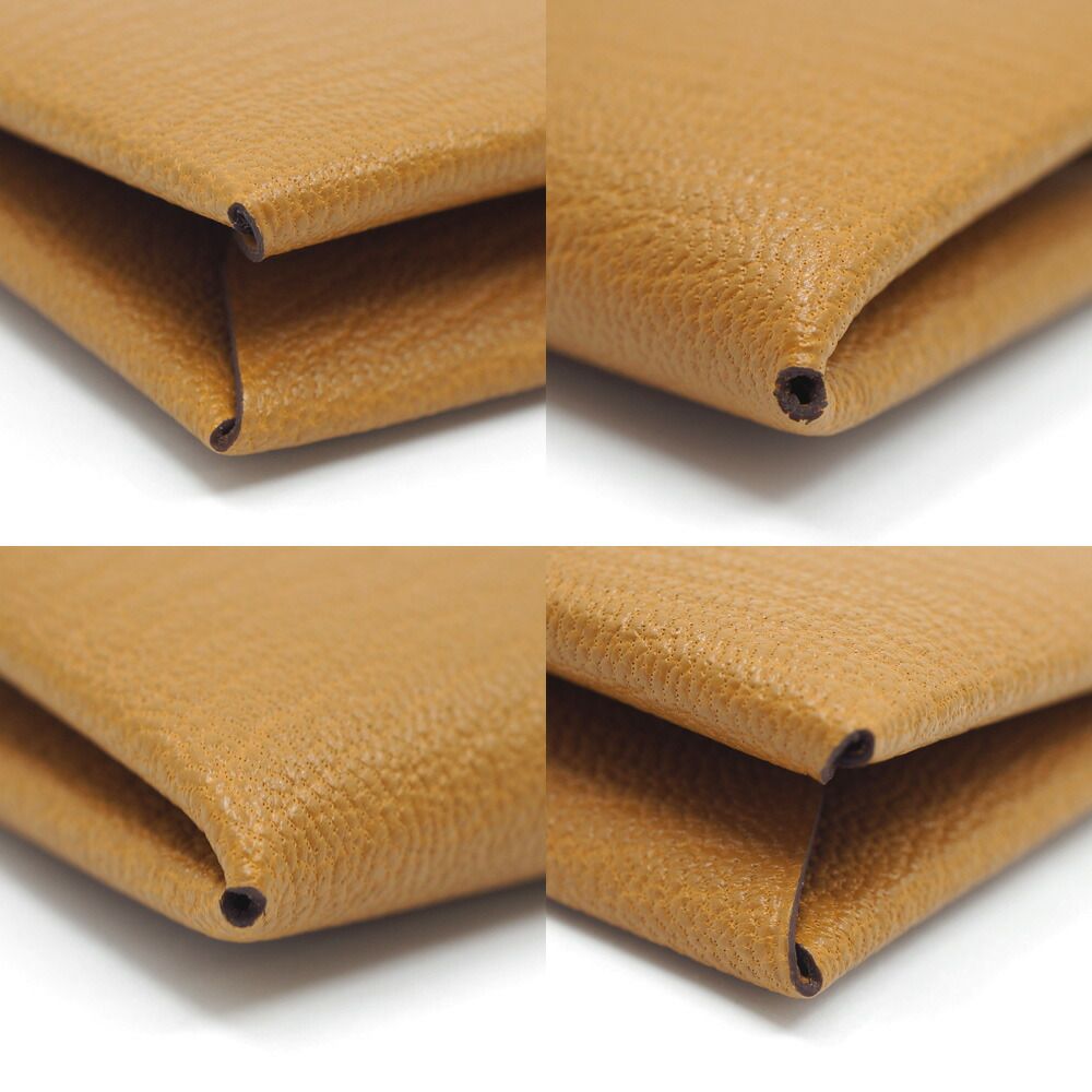 Hermes Calvi Duo Coin Case Manufactured in Leather Beige — view 6