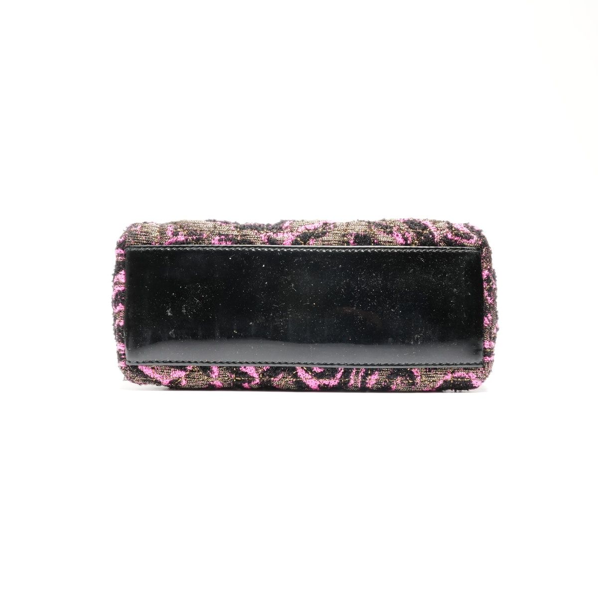 Dior Handbag Patent Leather Small Rose Black Pink — view 8