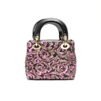 Dior Handbag Patent Leather Small Rose Black Pink — view 3