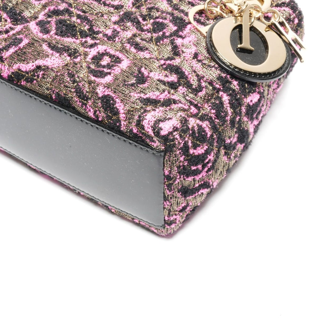 Dior Handbag Patent Leather Small Rose Black Pink — view 7