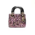 Dior Handbag Patent Leather Small Rose Black Pink — view 2