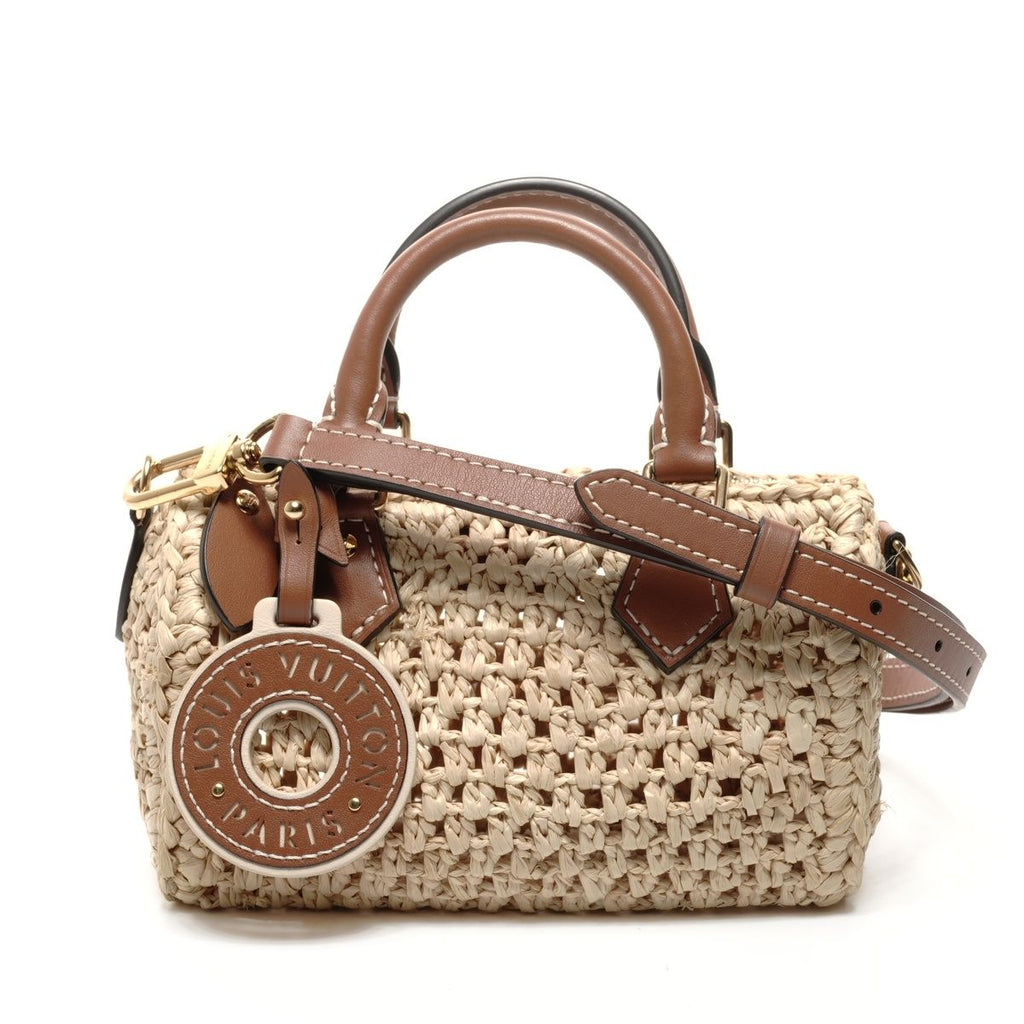 Louis Vuitton Shoulder Bag Nano Speedy Natural Tan Raffia — view 2