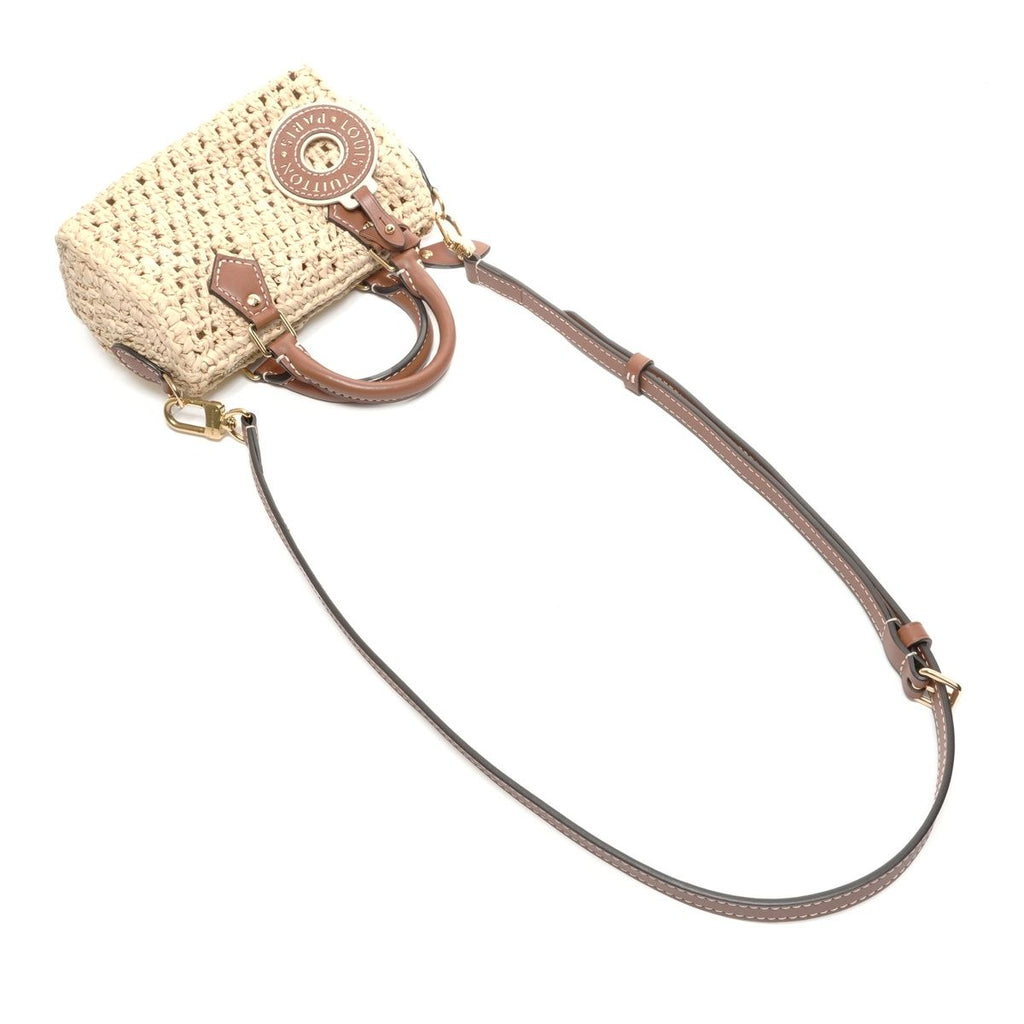Louis Vuitton Shoulder Bag Nano Speedy Natural Tan Raffia — view 7