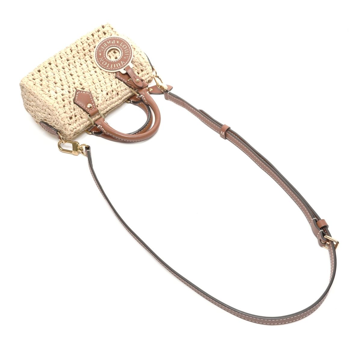 Louis Vuitton Shoulder Bag Nano Speedy Natural Tan Raffia — view 7