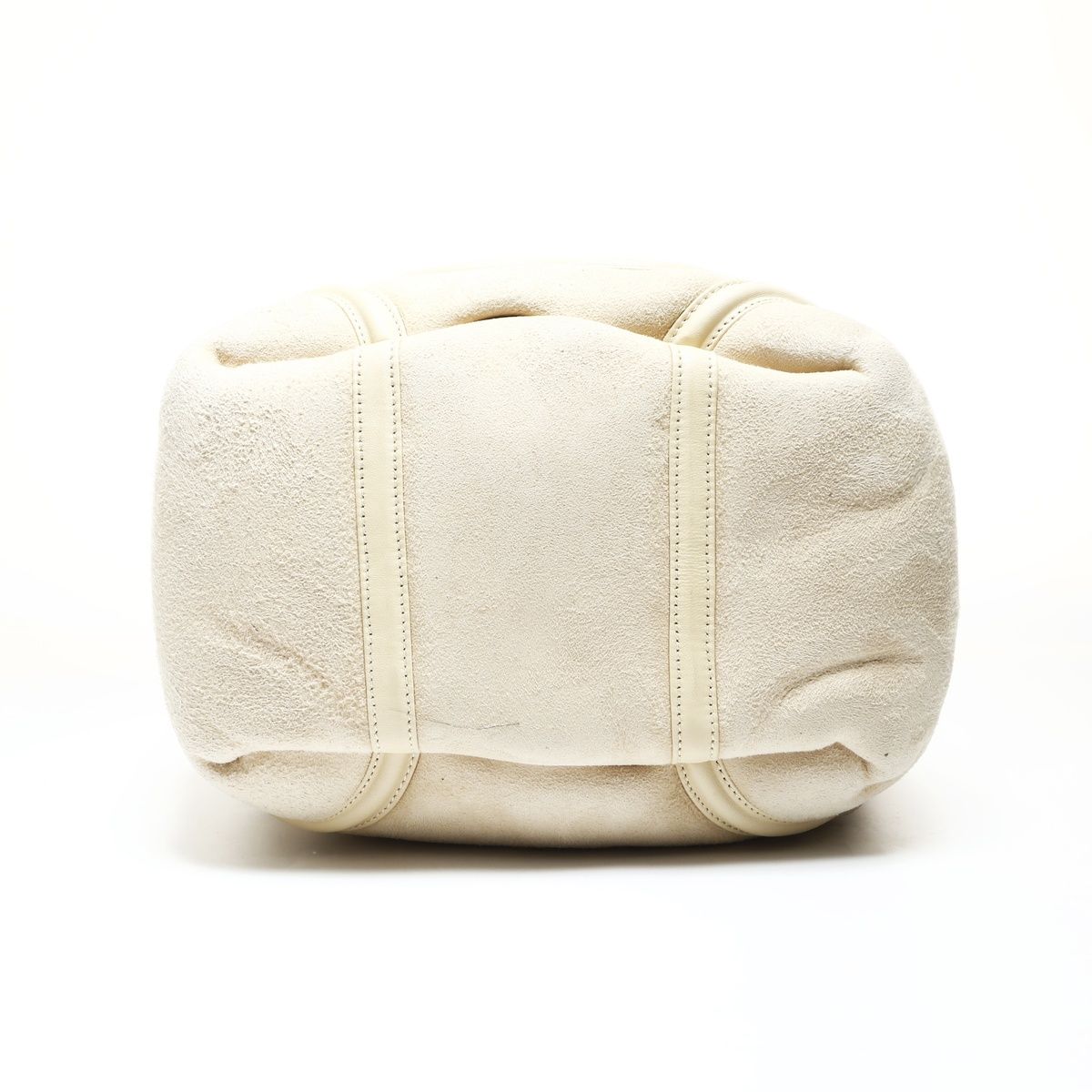 Chanel Handbag Ivory Mouton Suede CC Logo — view 7