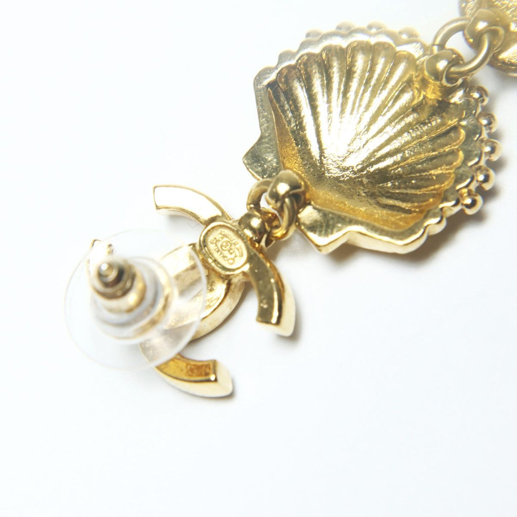 Chanel Earrings Shell Pearl Rhinestone Drop — view 7