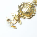 Chanel Earrings Shell Pearl Rhinestone Drop — view 7