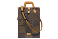 Louis Vuitton NIGO Damier Giant Tote Bag Brown Beige Vachetta Leather Black