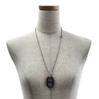 Hermes Chaine D'ancre Vulcanium Necklace Dark Brown Silver — view 7