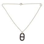 Hermes Chaine D'ancre Vulcanium Necklace Dark Brown Silver — view 2