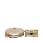 Chanel CC Logo Quilted Coin Case Airpods Earrings Gold — view 3