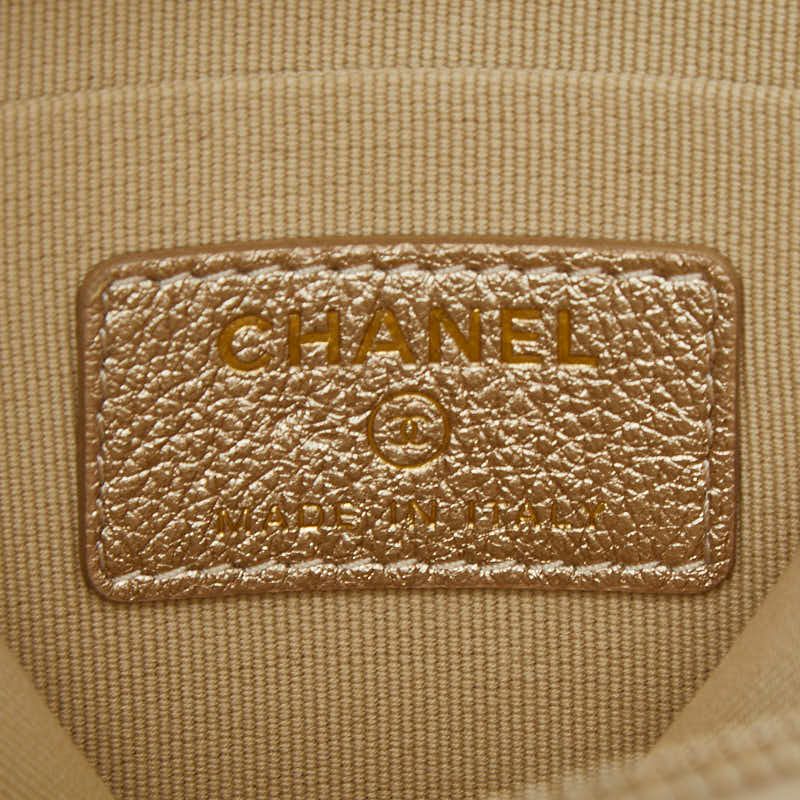 Chanel CC Logo Quilted Coin Case Airpods Earrings Gold — view 6