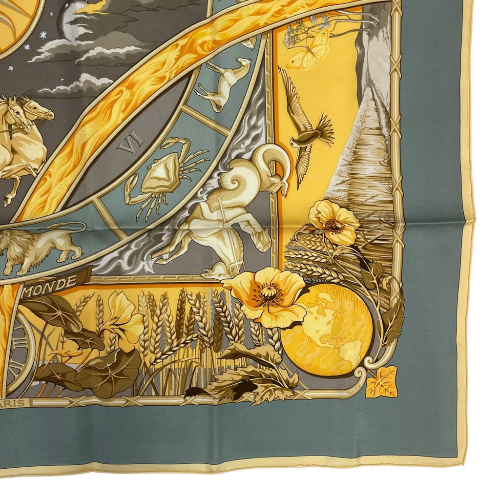 Hermes Carre 90 Scarf 100% Silk Rythmes du Monde Rhythms of the World Multicolor — view 6