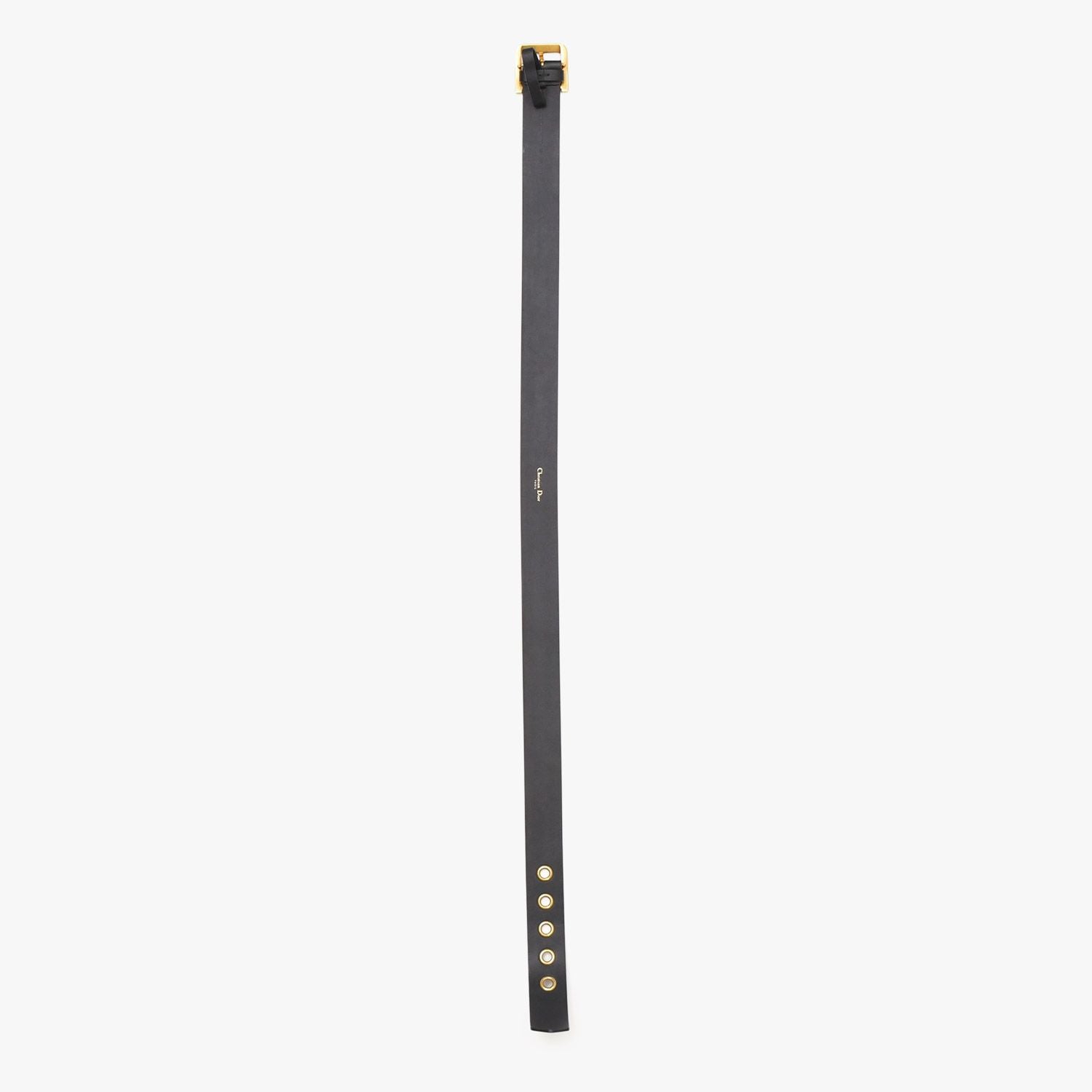 Dior Quake D Buckle Belt Black Leather Gold — view 8