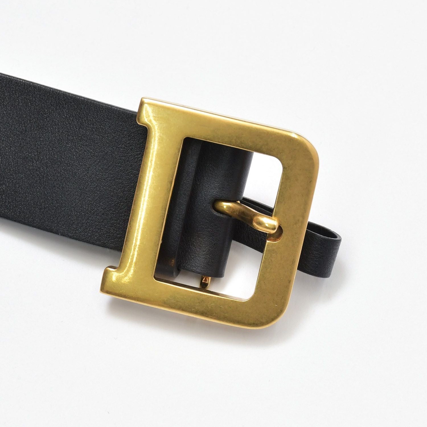 Dior Quake D Buckle Belt Black Leather Gold — view 2