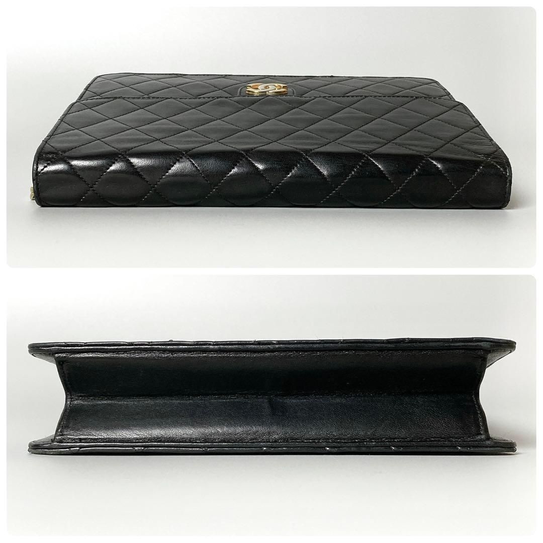 Chanel Quilted Chain Shoulder Bag Lambskin Black — view 6