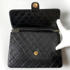 Chanel Quilted Chain Shoulder Bag Lambskin Black — view 3
