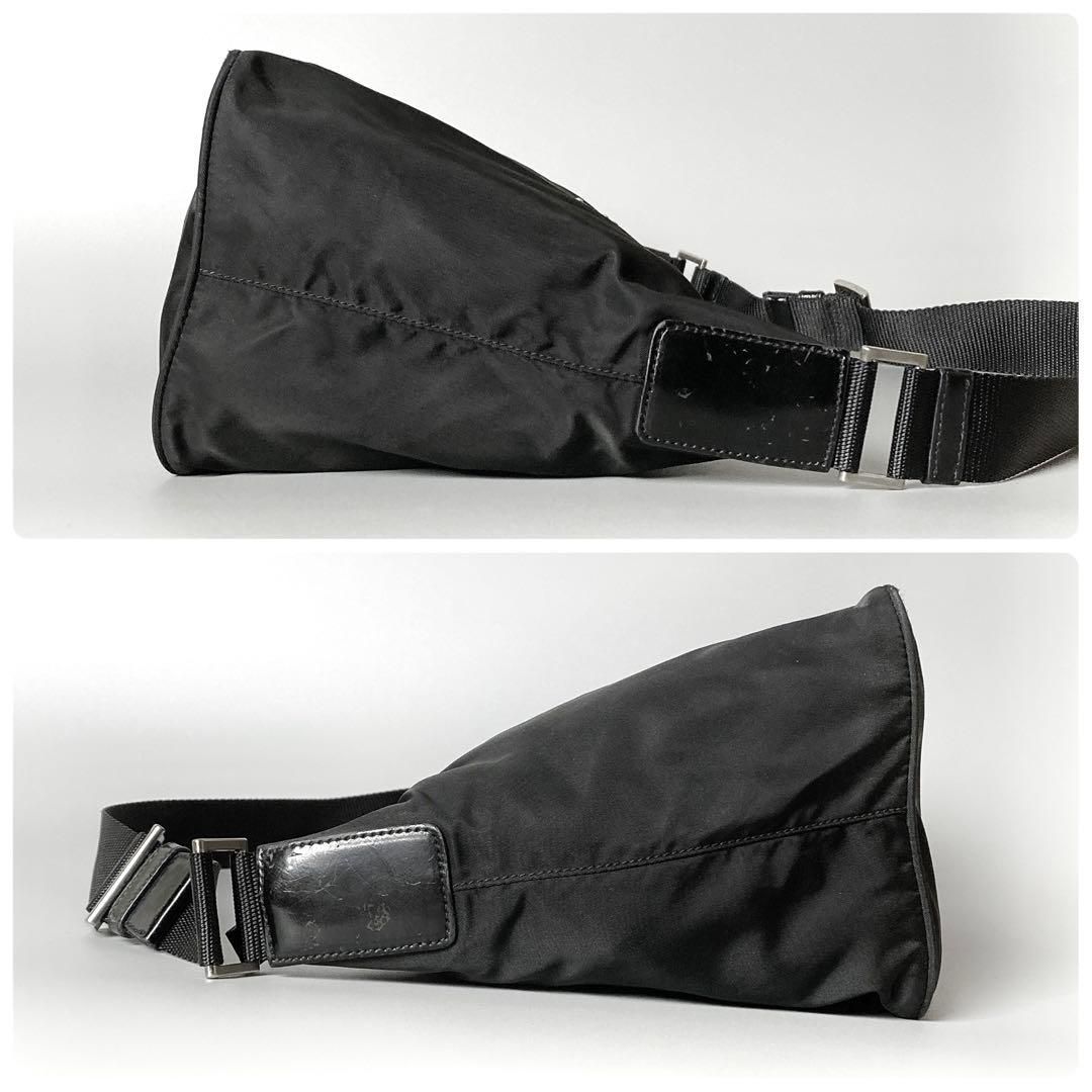 Prada Nylon Shoulder Bag Triangle Logo Black — view 5
