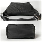 Prada Nylon Shoulder Bag Triangle Logo Black — view 6