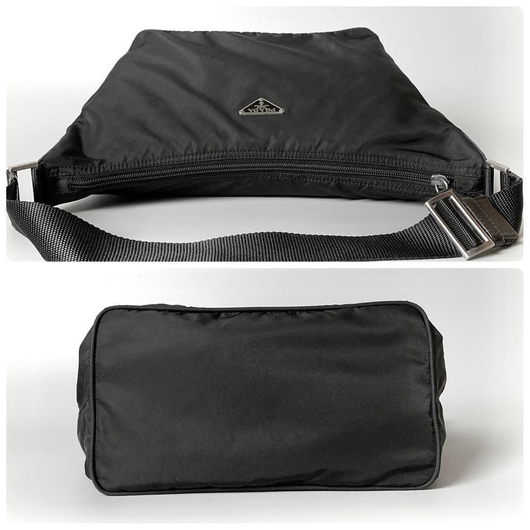 Prada Nylon Shoulder Bag Triangle Logo Black — view 6