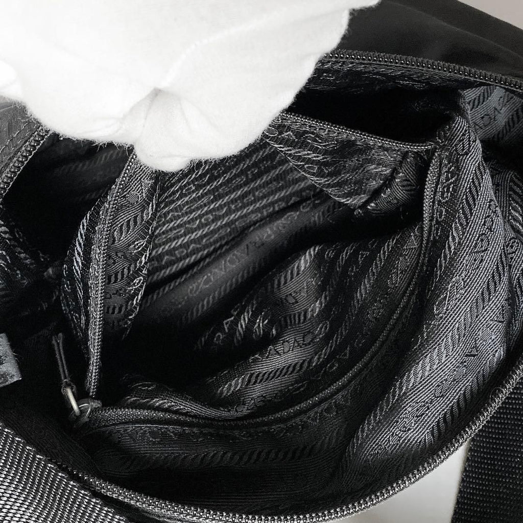 Prada Nylon Shoulder Bag Triangle Logo Black — view 4