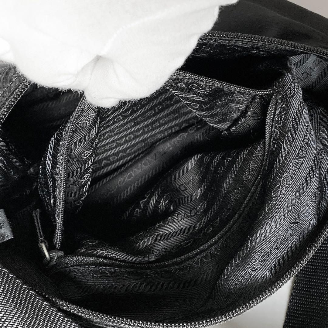 Prada Nylon Shoulder Bag Triangle Logo Black — view 4