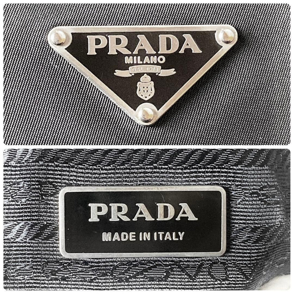 Prada Nylon Shoulder Bag Triangle Logo Black — view 8