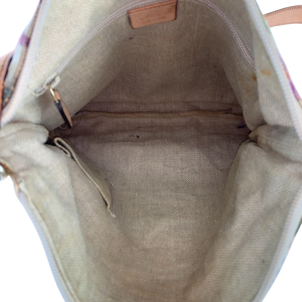 Gucci Flora Multicolor Gold Canvas Leather Shoulder Bag — view 8