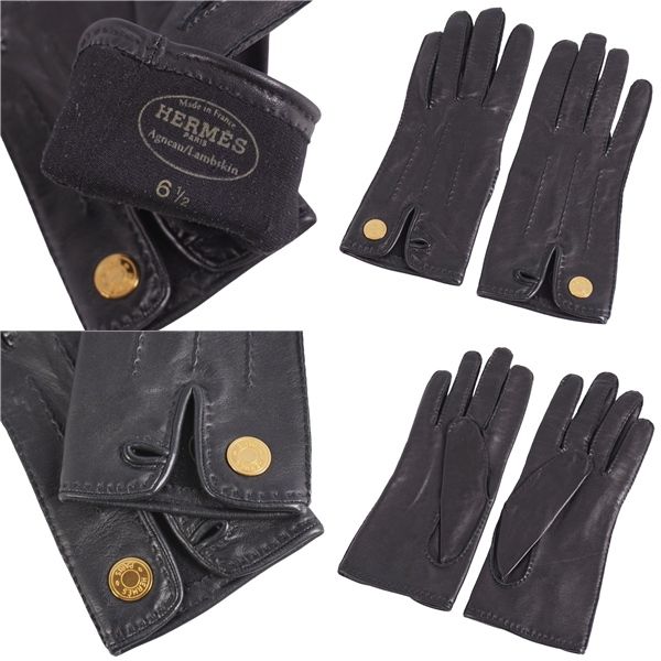 Hermes Gloves Serie Button Lamb Leather Fran — view 5