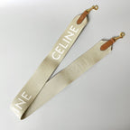 Celine Long Strap Jacquard Beige Handbag — view 3