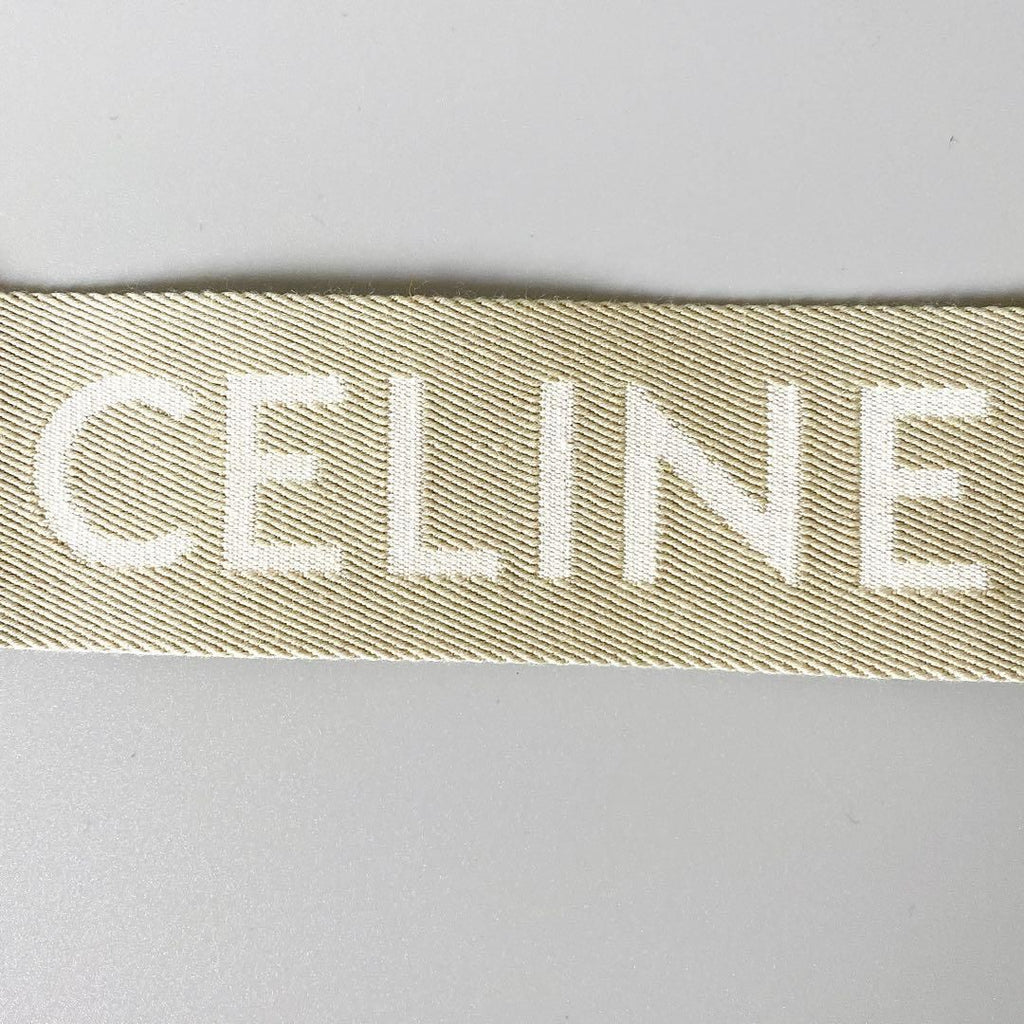Celine Long Strap Jacquard Beige Handbag — view 8