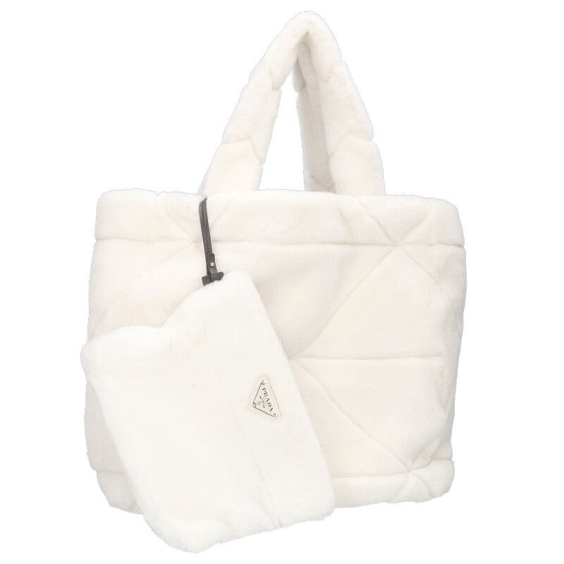 Prada Triangle Logo Tote with Pouch — view 2