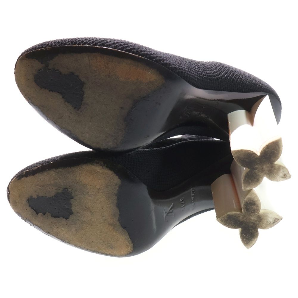 Louis Vuitton Silhouette Line Monogram Embroidery Heel Ankle Boots Shoes Black — view 5