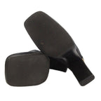 Louis Vuitton Mule High Heel Sandals Leather Square Toe 38 Black — view 6