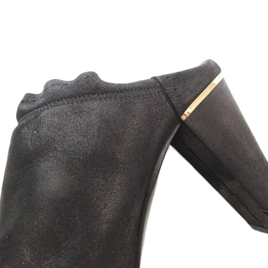 Louis Vuitton Mule High Heel Sandals Leather Square Toe 38 Black — view 9