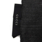Gucci GG Pattern Wool Silk Large Shawl Gray Black — view 4