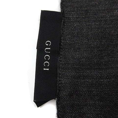 Gucci GG Pattern Wool Silk Large Shawl Gray Black — view 4