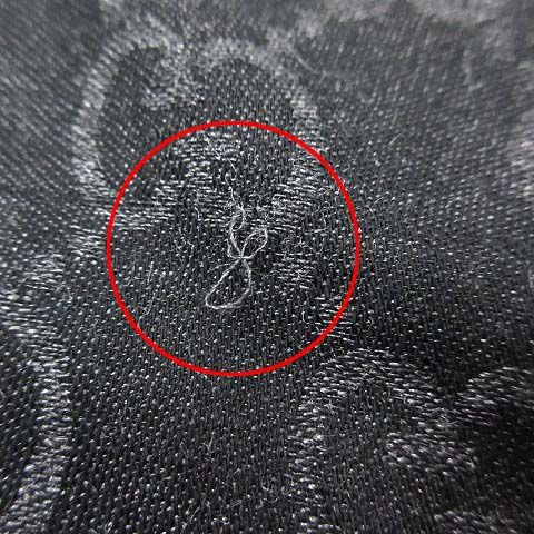 Gucci GG Pattern Wool Silk Large Shawl Gray Black — view 3