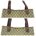Gucci Vintage Sherry Line Beige Brown GG Supreme Canvas Leather Tote — view 6