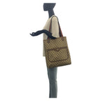 Gucci Vintage Sherry Line Beige Brown GG Supreme Canvas Leather Tote — view 8