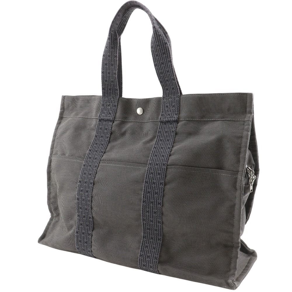 Hermes Her Line GM Nylon Canvas Gray Tote — view 2