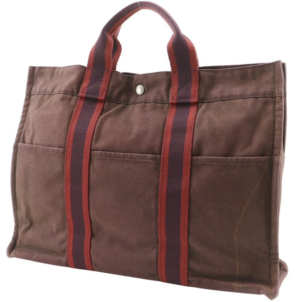 Hermes Sac Fourre Tout MM Cotton Canvas Brown Handbag — view 2