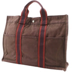 Hermes Sac Fourre Tout MM Cotton Canvas Brown Handbag — view 2