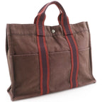Hermes Sac Fourre Tout MM Cotton Canvas Brown Handbag — view 3