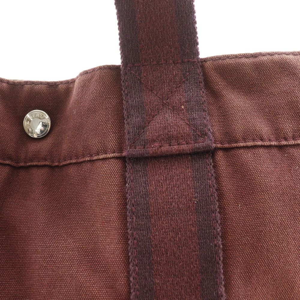 Hermes Sac Fourre Tout MM Half Leather Cotton Brown — view 8
