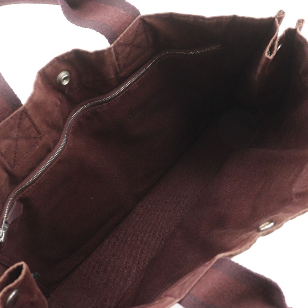 Hermes Sac Fourre Tout MM Half Leather Cotton Brown — view 6